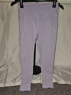 Free People Movement Womens Leggings Purple Ribbed Pull On Stretch Yoga Small